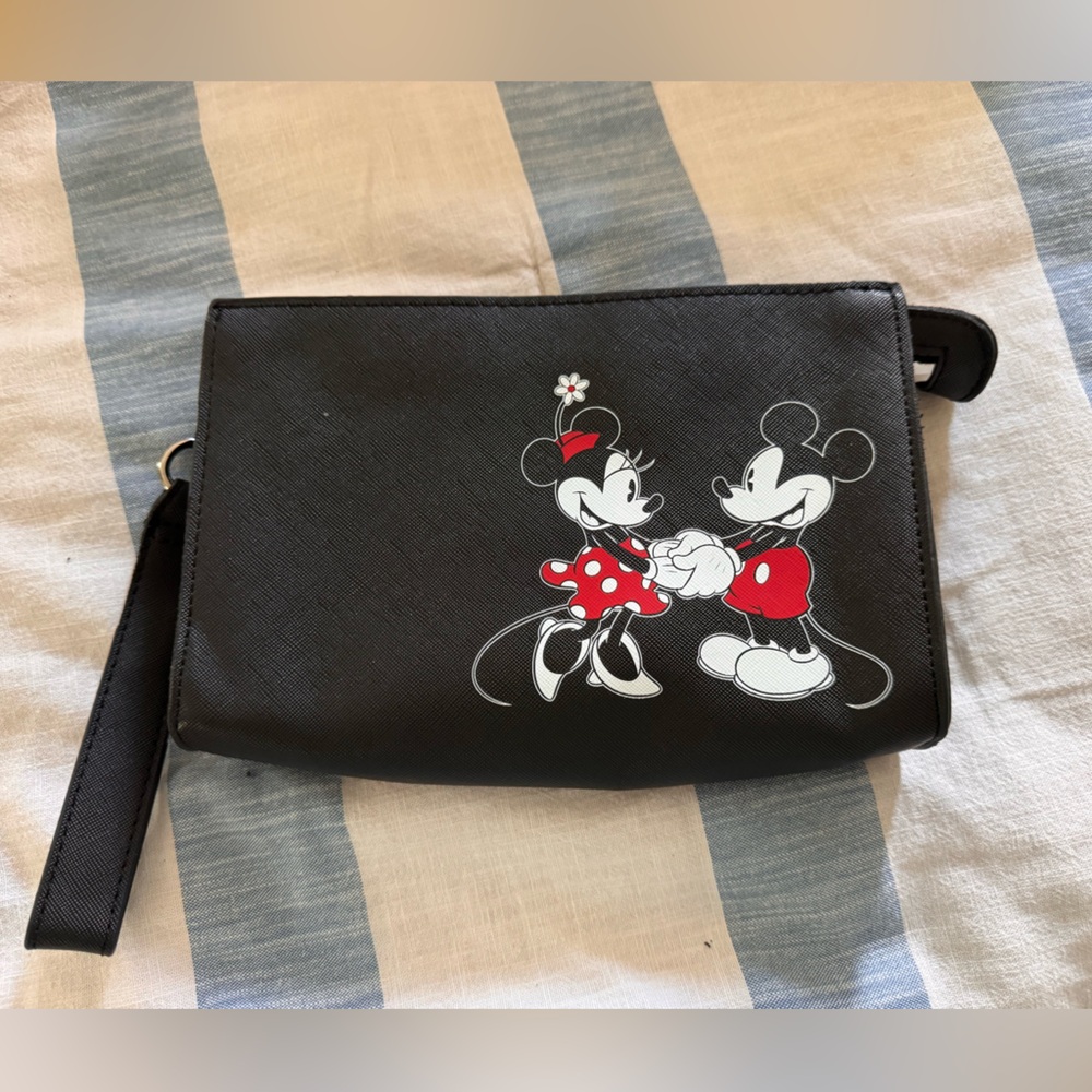 Disney Black and Red Clutch with Mickey and Minnie Design